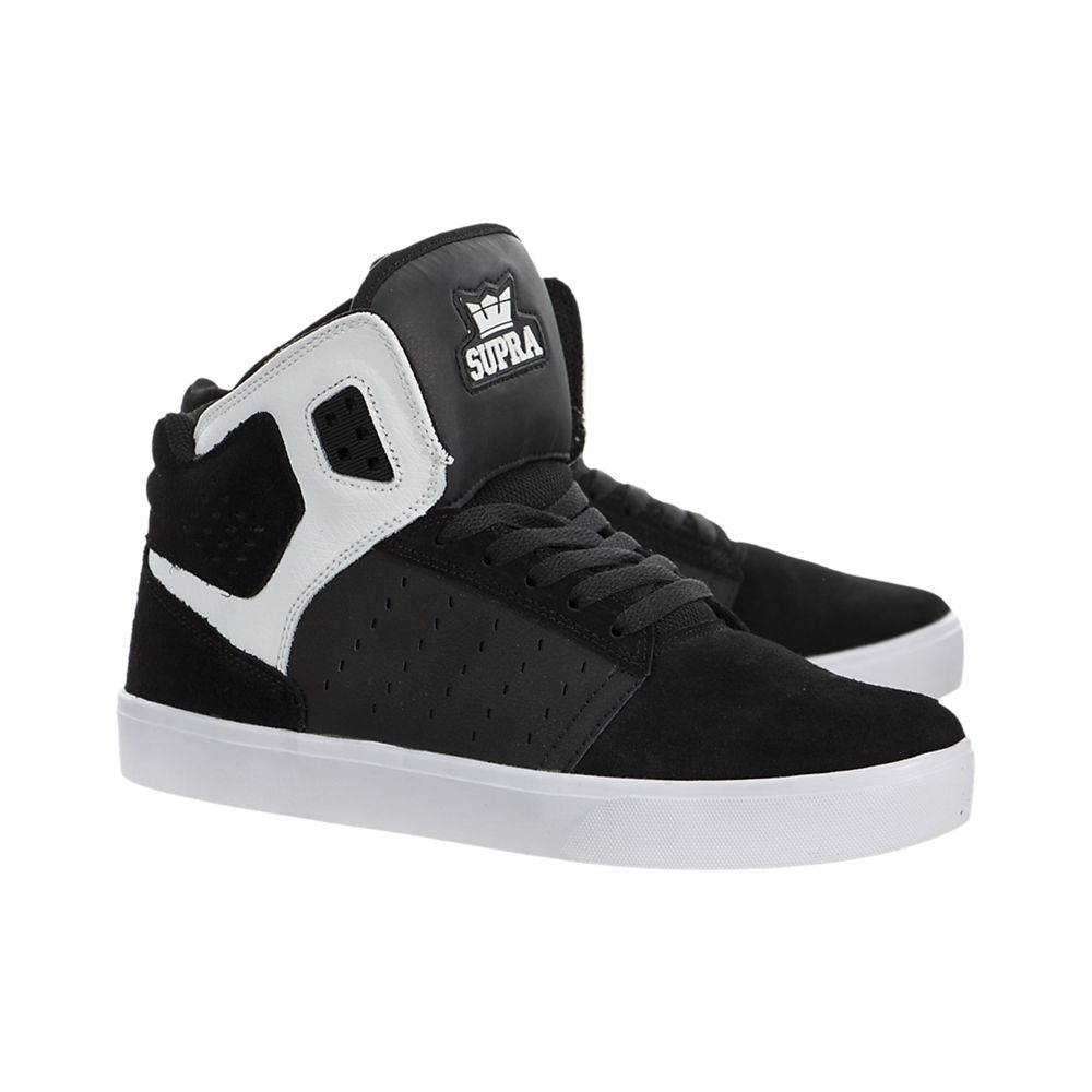 Chaussures de Skate Supra Atom Noir Blanche Black/White-White Homme | SOT-34349988